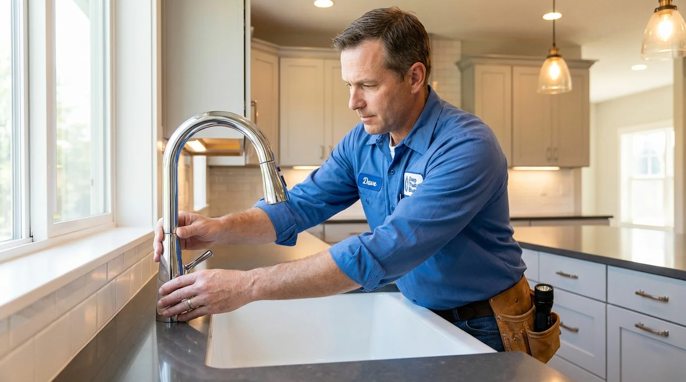 Kitchen faucet installation by Johns Plumbing LLC in Radcliff